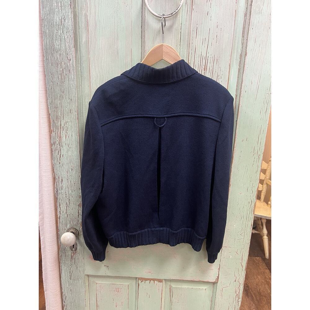 St John Wool Blue Santana Knit Zip Front Jacket Cardigan Size M Worn once - Picture 6 of 8